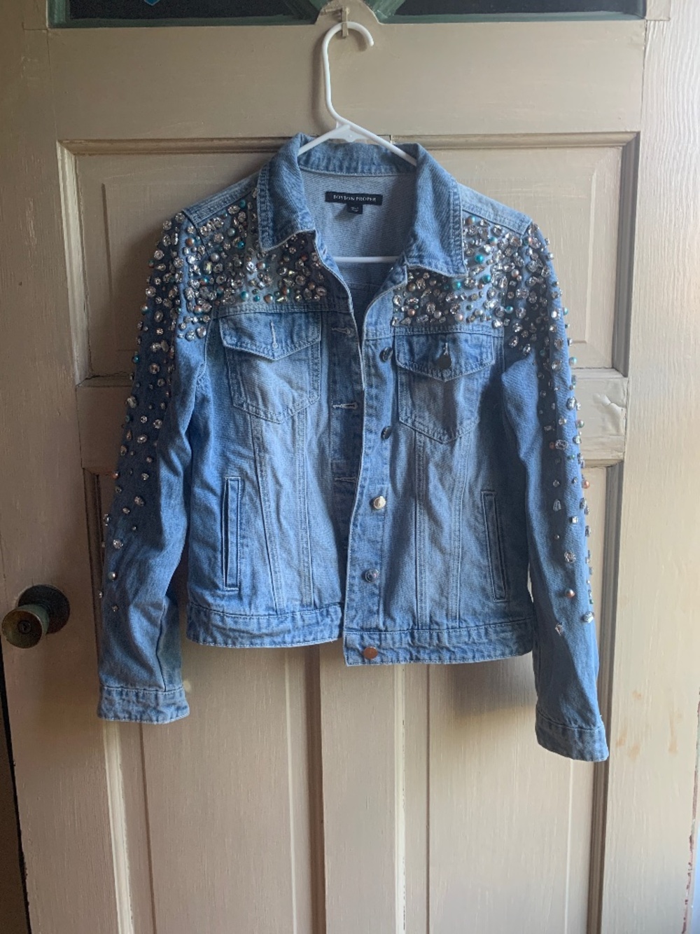 Boston Proper Bedazzled Denim Jacket